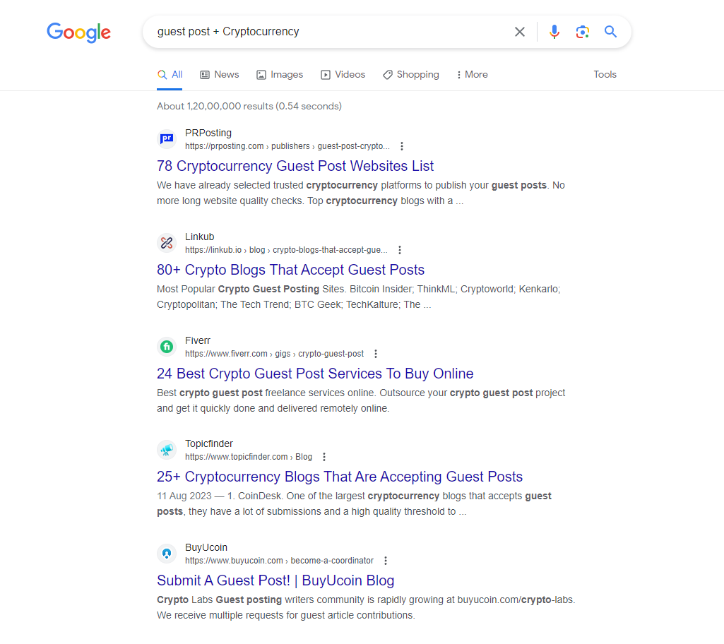 Search Queries to Find Cryptocurrency Guest Posting Sites