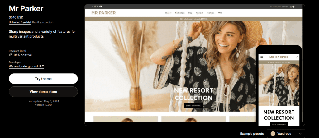  Mr Parker Shopify Theme