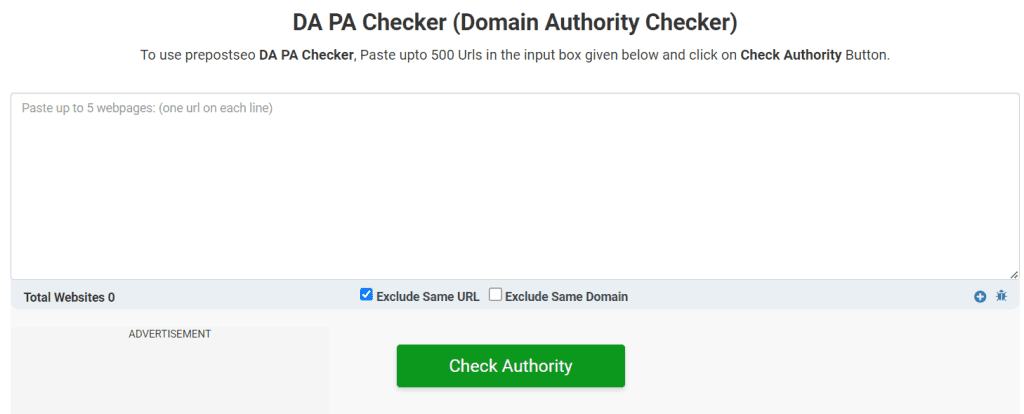 PrePostSEO DA PA Checker Tools