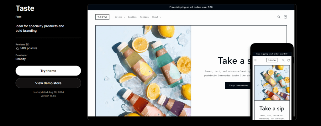 Taste Shopify Theme