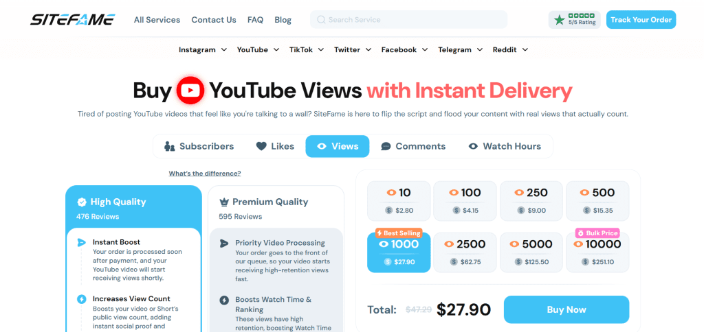 sitefame - Buy YouTube Views