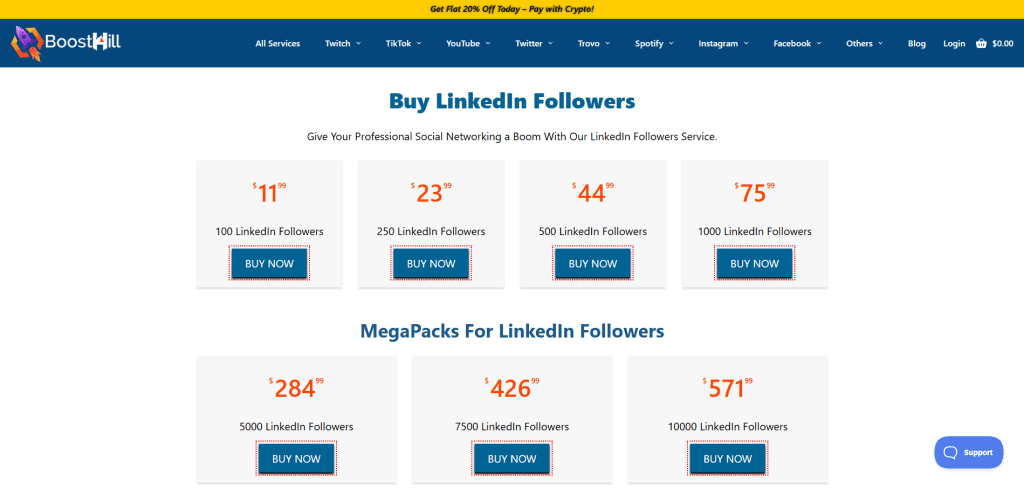 BoostHill Buy LinkedIn Followers