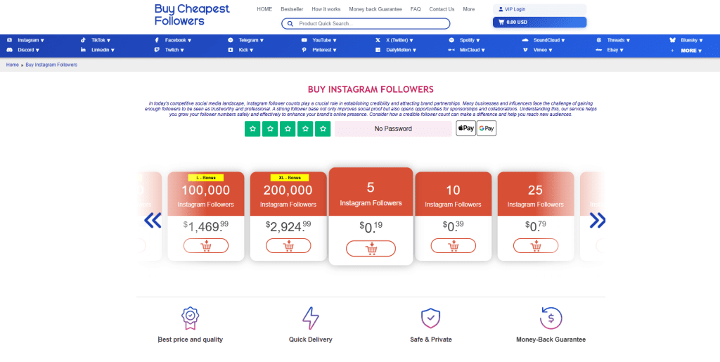 Buy Cheapest Followers - Buy Instagram Followers