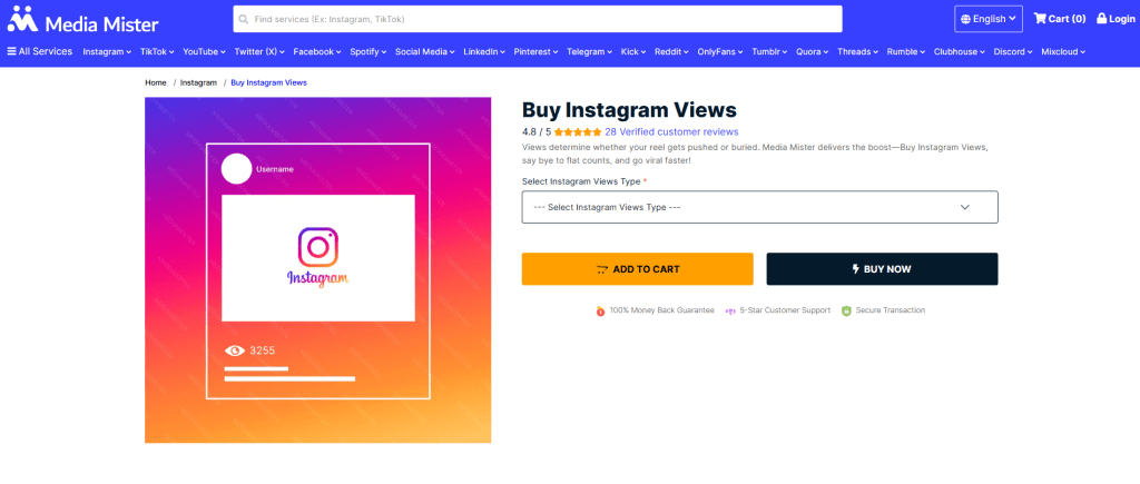 Media Mister - Buy Instagram Views