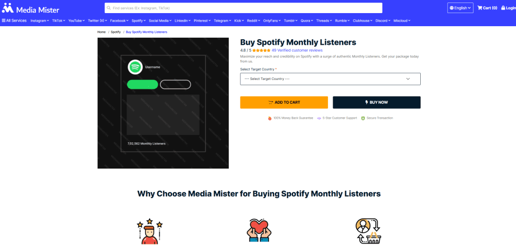 Media Mister - Buy Spotify Monthly Listeners