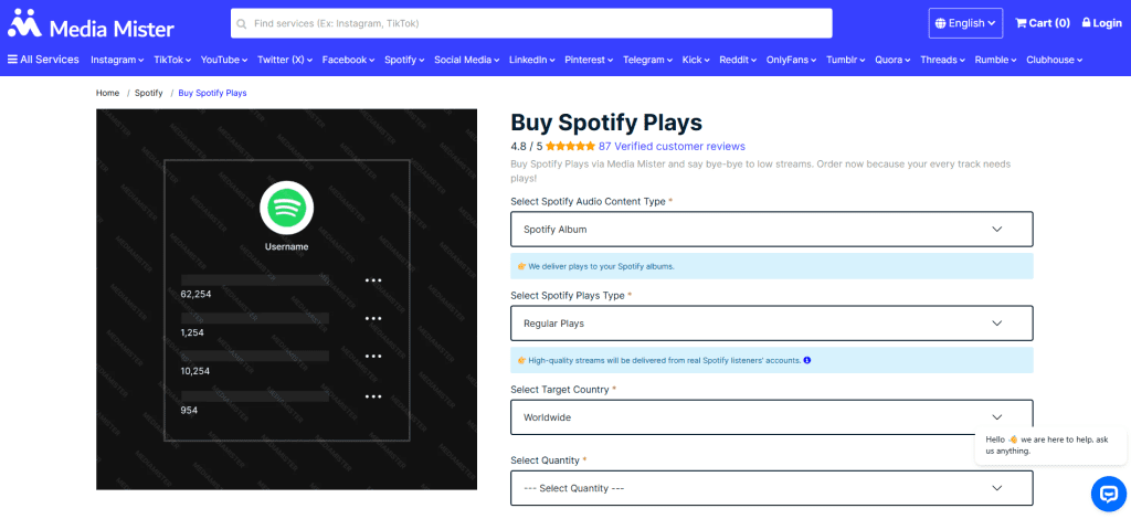 Media Mister Buy Spotify Plays