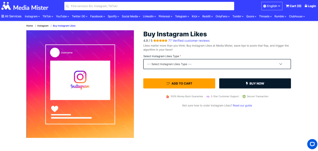 Media Mister - Buy an Instagram Like Bot