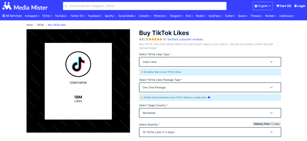 Media Mister TikTok Like Bots