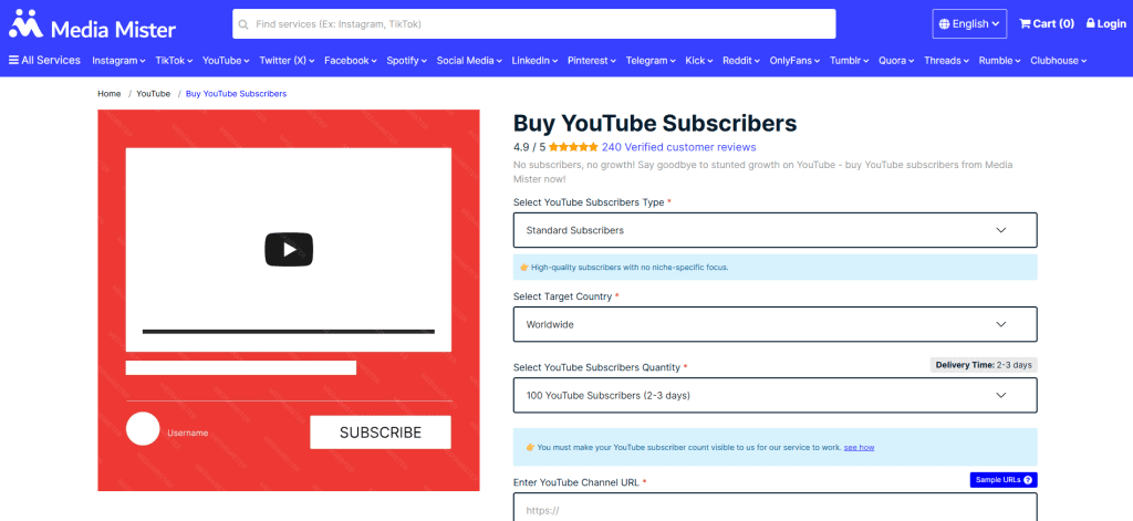 Media Mister YouTube Subscriber Bots