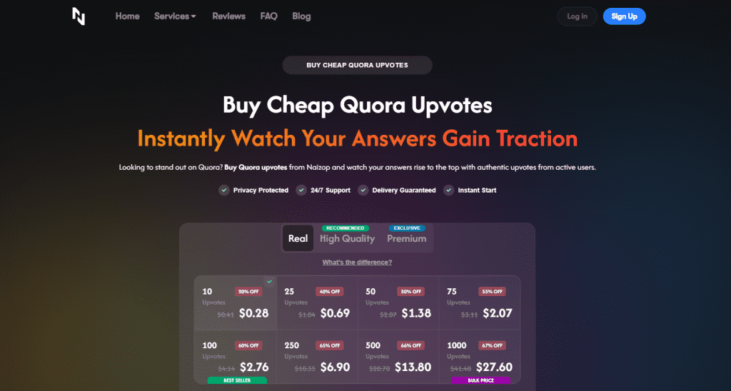 Naizop - Buy Quora Upvotes