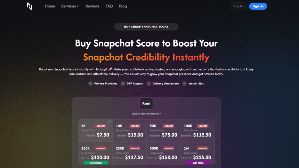 Naizop - Buy Snapchat Score