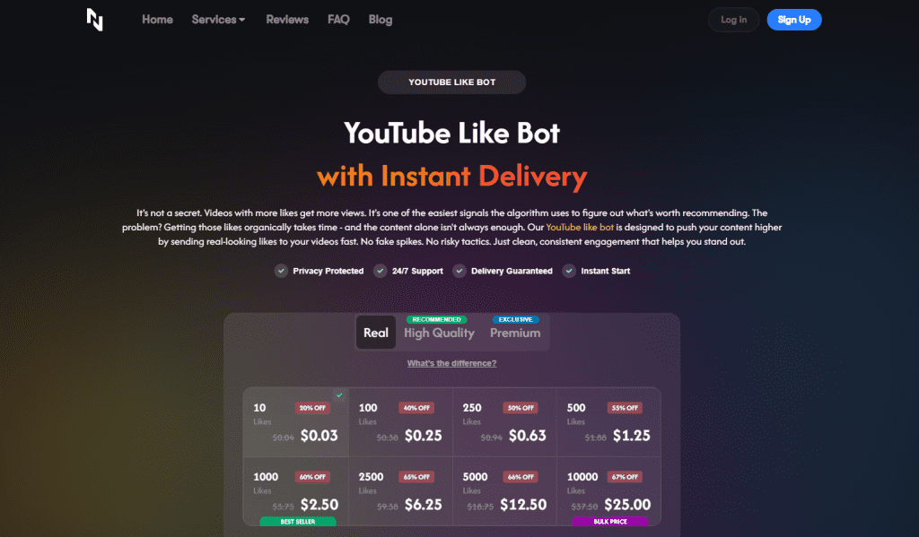 Naizop - YouTube like bot