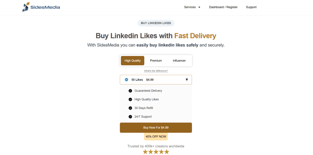 SidesMedia - Buy LinkedIn Likes