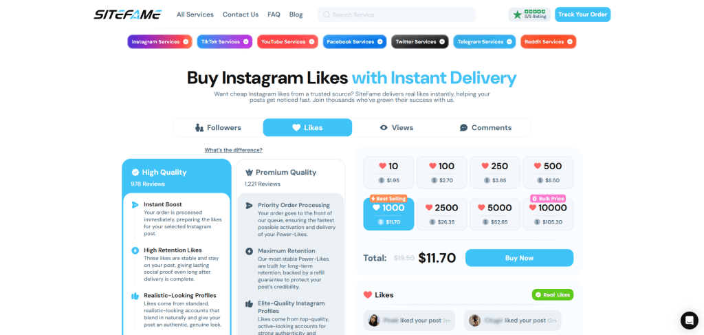 SiteFame Instagram Like Bots