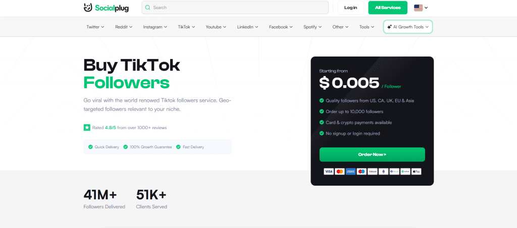 SocialPlug - Buy TikTok Followers Bots