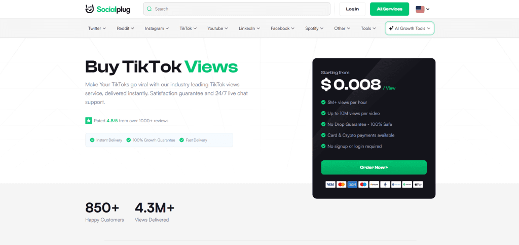 SocialPlug - Buy TikTok Views
