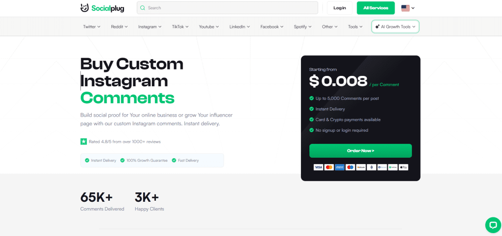 SocialPlug - Buy an Instagram Comment Bot