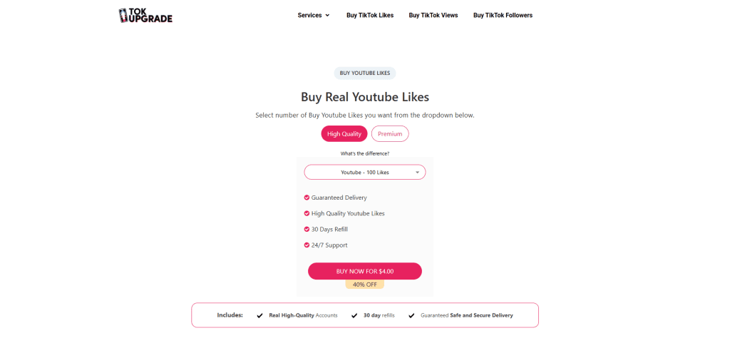 TokUpgrade Buy a YouTube Like Bot