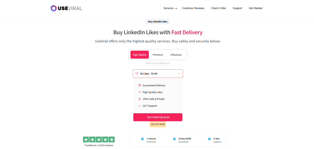 UseViral Buy LinkedIn Likes